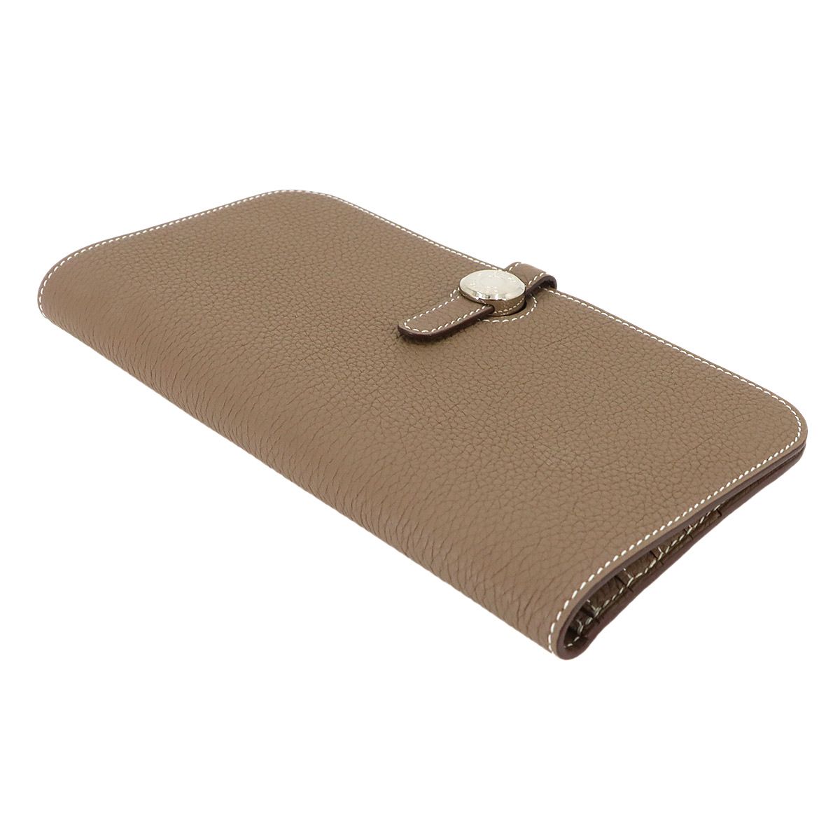 Hermes Dogon Long Bifold Wallet Togo Etoupe Silver — view 4