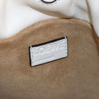 Loewe Flamenco Clutch Medium Shoulder Bag Leather White Gold — view 7