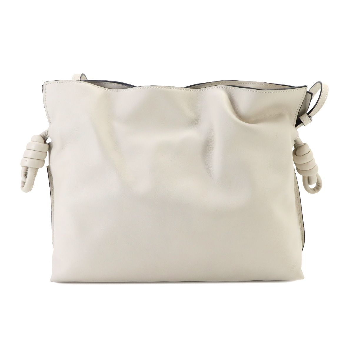 Loewe Flamenco Clutch Medium Shoulder Bag Leather White Gold — view 2
