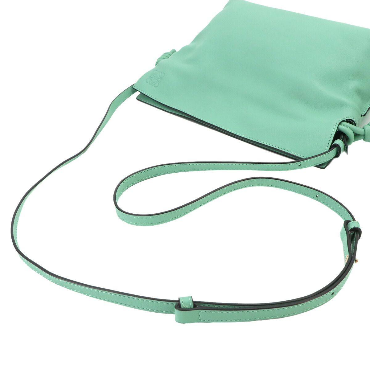 Loewe Flamenco Clutch Mini Shoulder Bag Leather Green Gold — view 5