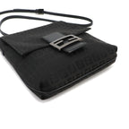 Fendi Zucchino Shoulder Bag Canvas Leather Black Gunmetal — view 5