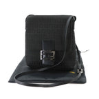 Fendi Zucchino Shoulder Bag Canvas Leather Black Gunmetal — view 2