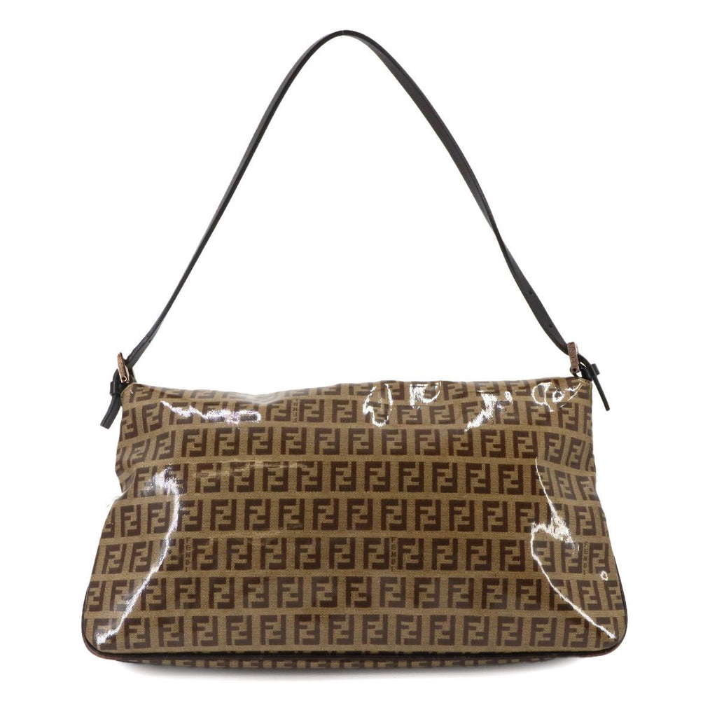 Fendi Zucchino Patent Shoulder Bag Leather Beige Blanc — view 2