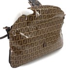 Fendi Zucchino Patent Shoulder Bag Leather Beige Blanc — view 8