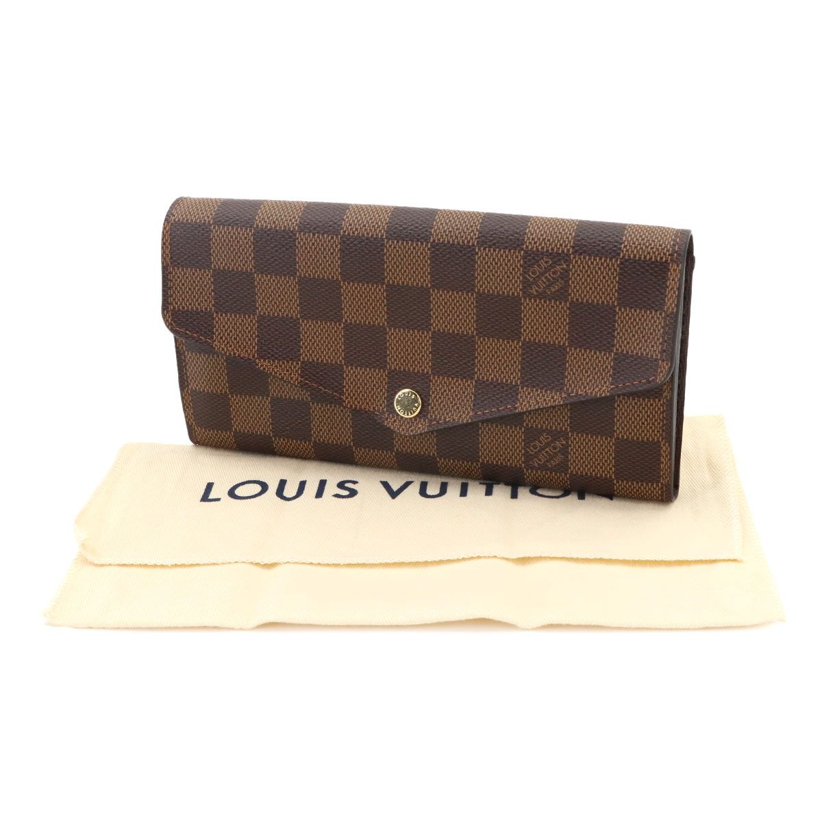 Louis Vuitton Damier Portefeuille Sarah Bifold Wallet Ebene Brown — view 2