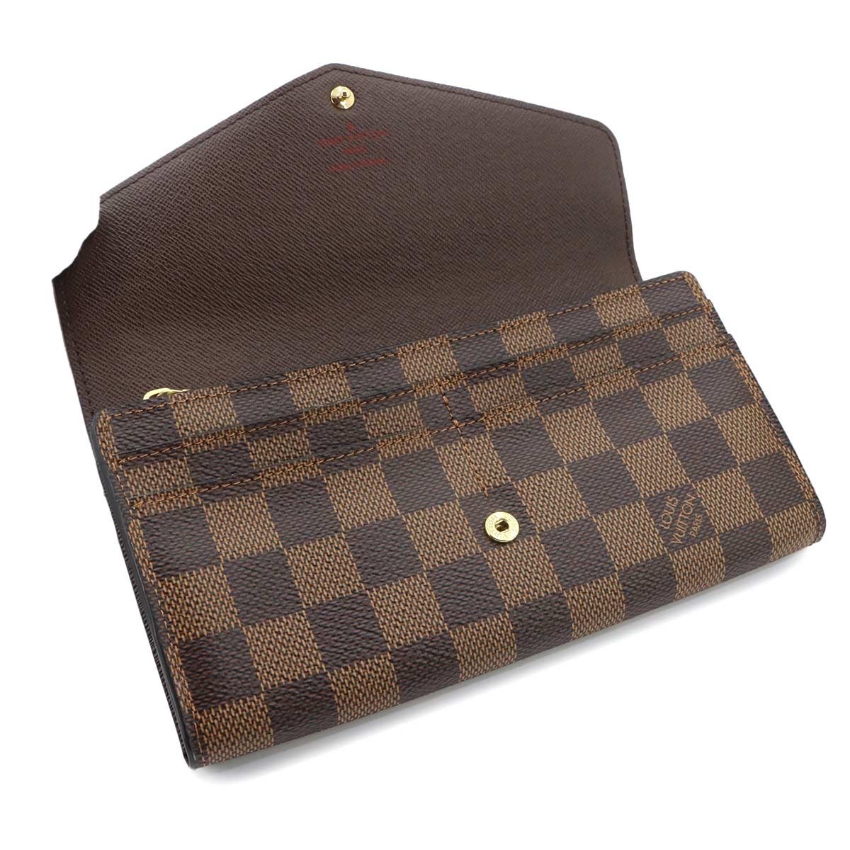 Louis Vuitton Damier Portefeuille Sarah Bifold Wallet Ebene Brown — view 6