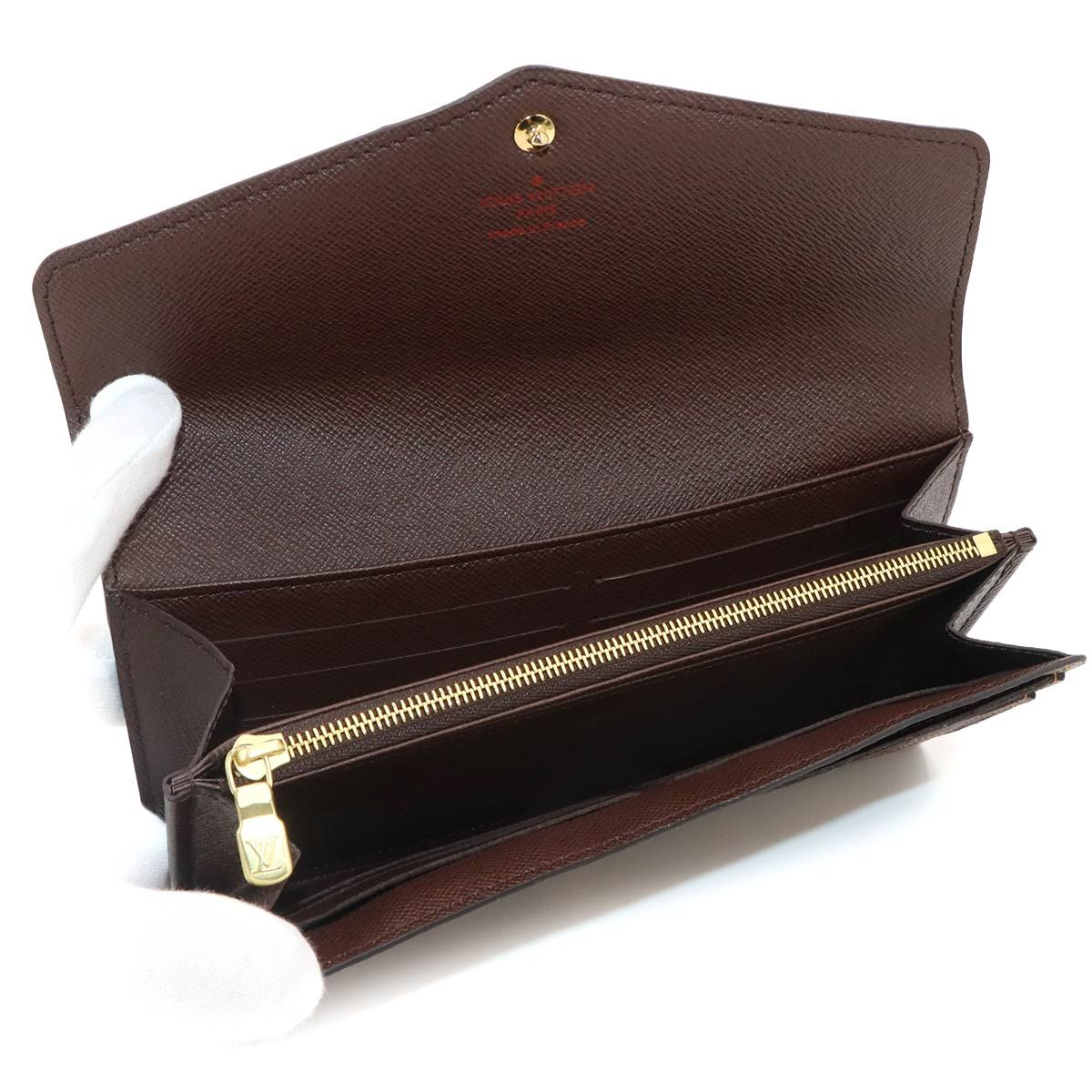Louis Vuitton Damier Portefeuille Sarah Bifold Wallet Ebene Brown — view 7
