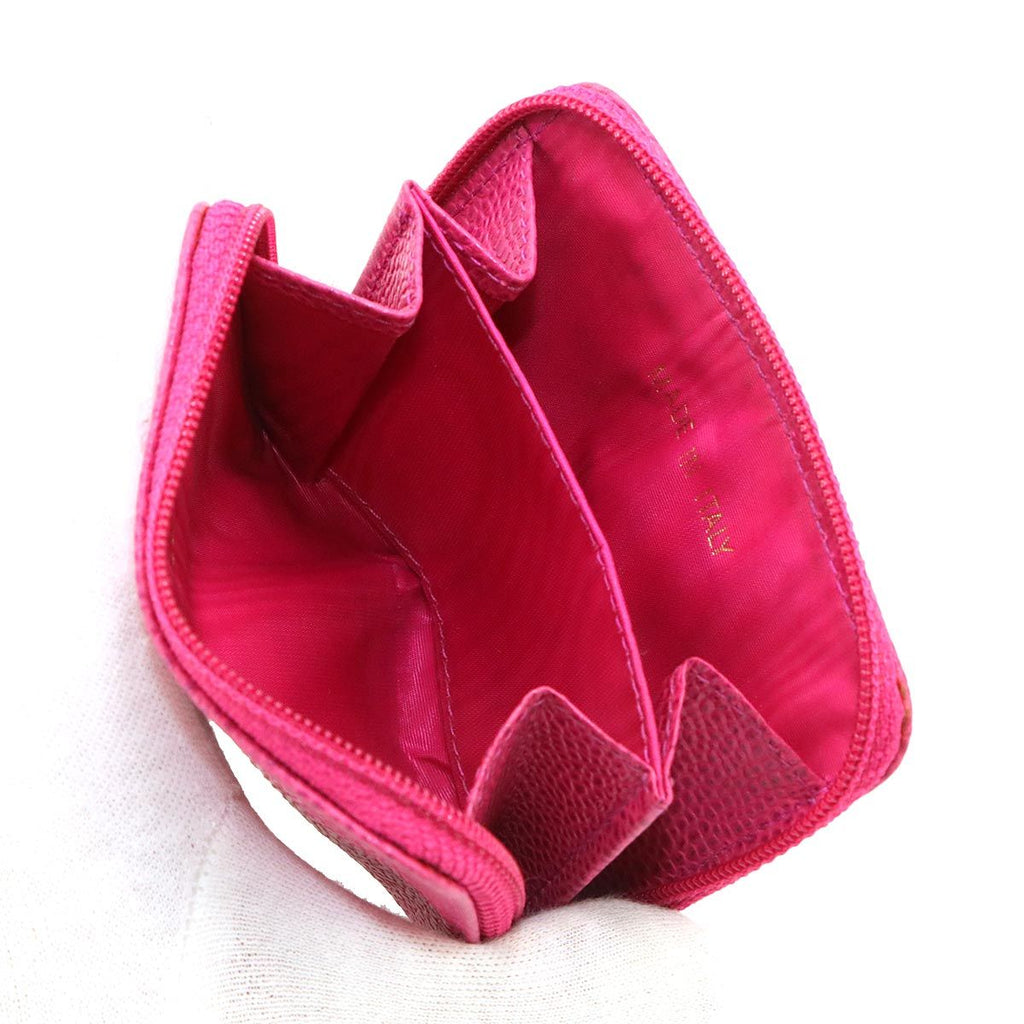 Chanel Caviar Leather Coin Purse Pink CC Logo Gold — view 8