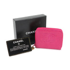 Chanel Caviar Leather Coin Purse Pink CC Logo Gold — view 2