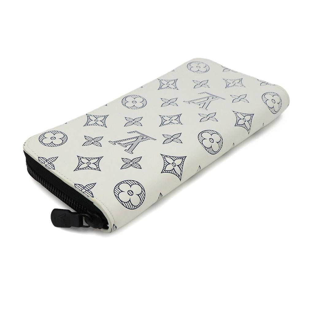 Louis Vuitton Monogram Shadow Zippy Wallet Vertical Leather White — view 4