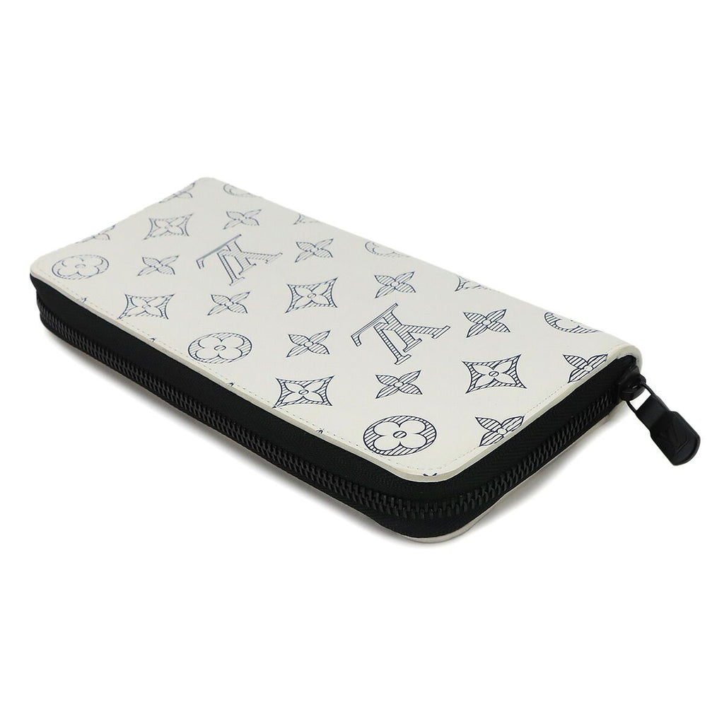 Louis Vuitton Monogram Shadow Zippy Wallet Vertical Leather White — view 5