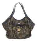 Fendi Zucca Tote Bag Canvas Dark Brown