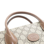 Gucci GG Supreme 2-Way Tote Bag Beige Brown Canvas — view 3