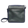 Bottega Veneta Intrecciato Trim Leather Shoulder Bag Crossbody Navy Gray Braided