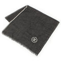 Chanel CC Logo Shawl Black White Scarf