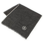 Chanel CC Logo Shawl Black White Scarf