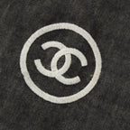 Chanel CC Logo Shawl Black White Scarf — view 3