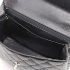 Chanel Quilted Handle Handbag Caviar Leather Black — view 5