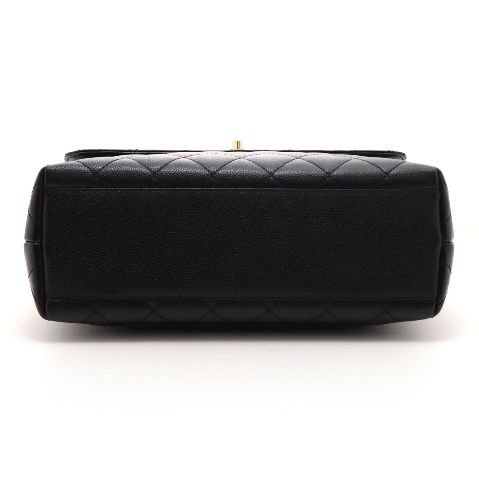 Chanel Quilted Handle Handbag Caviar Leather Black — view 3
