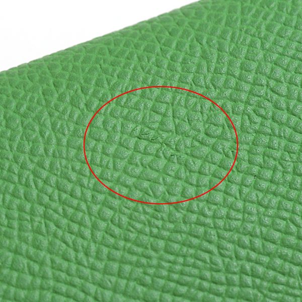 Hermes Calvi Duo Card Case Coin Purse Wallet Veau Epsom Vert Yucca — view 6
