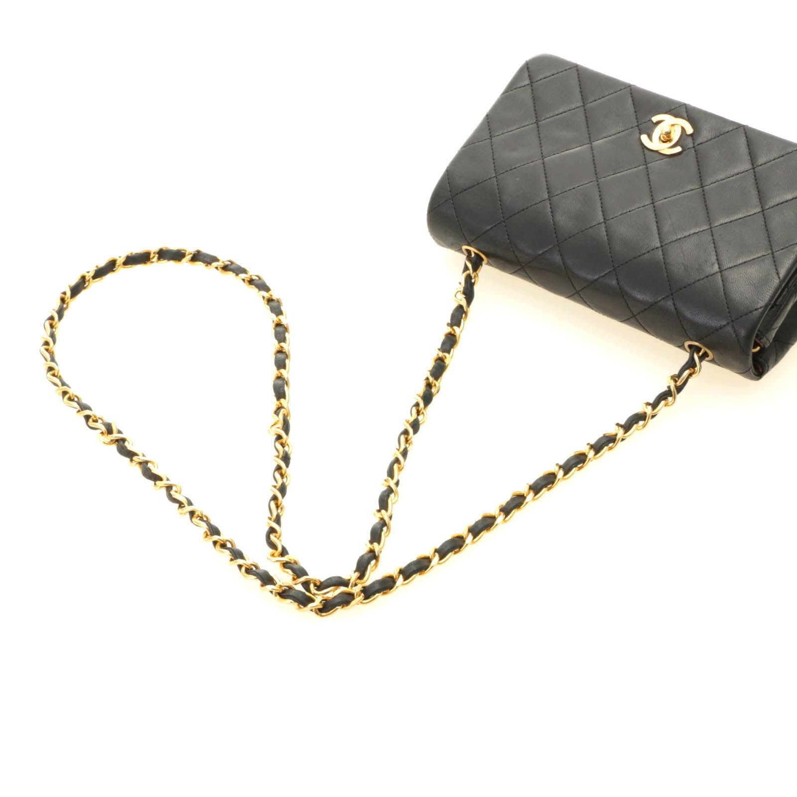 Chanel Mini Quilted 19 Turnlock Full Flap Chain Shoulder Black Bag Lambskin — view 4