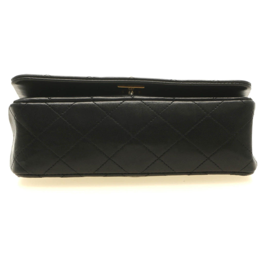 Chanel Mini Quilted 19 Turnlock Full Flap Chain Shoulder Black Bag Lambskin — view 3