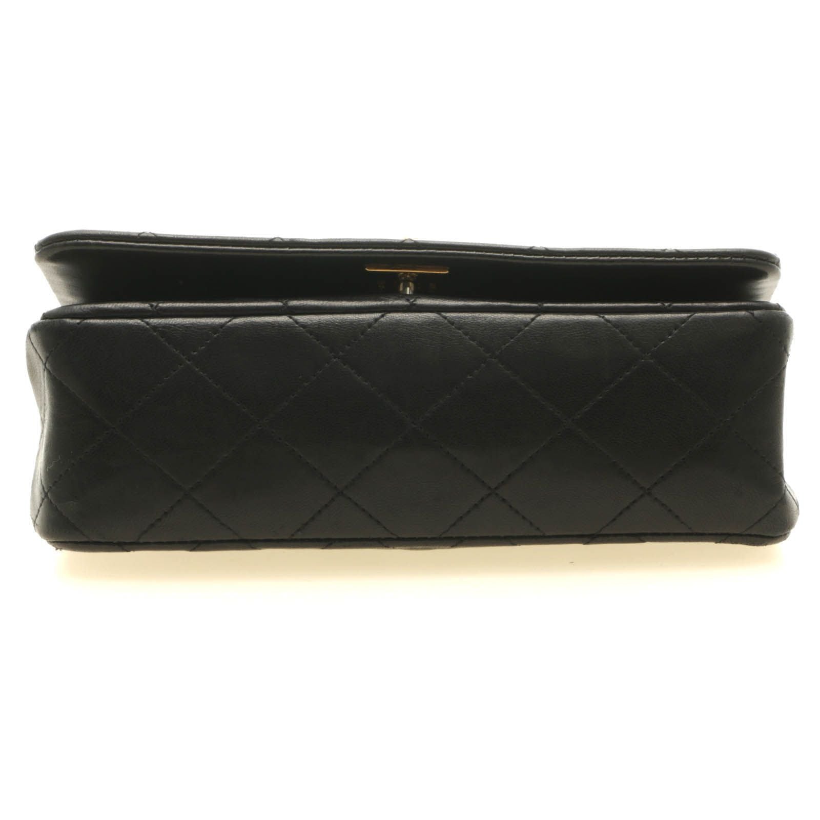 Chanel Mini Quilted 19 Turnlock Full Flap Chain Shoulder Black Bag Lambskin — view 3