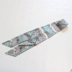 Hermes Twilly Leopard Silk 100% Blue Gray Scarf — view 2