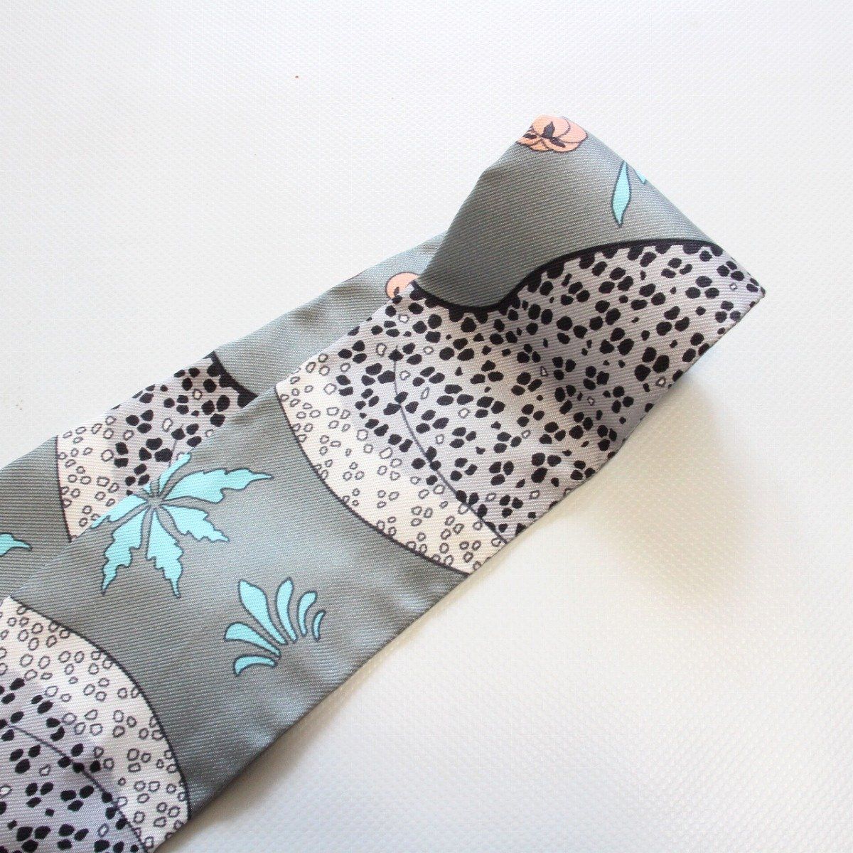 Hermes Twilly Leopard Silk 100% Blue Gray Scarf — view 5