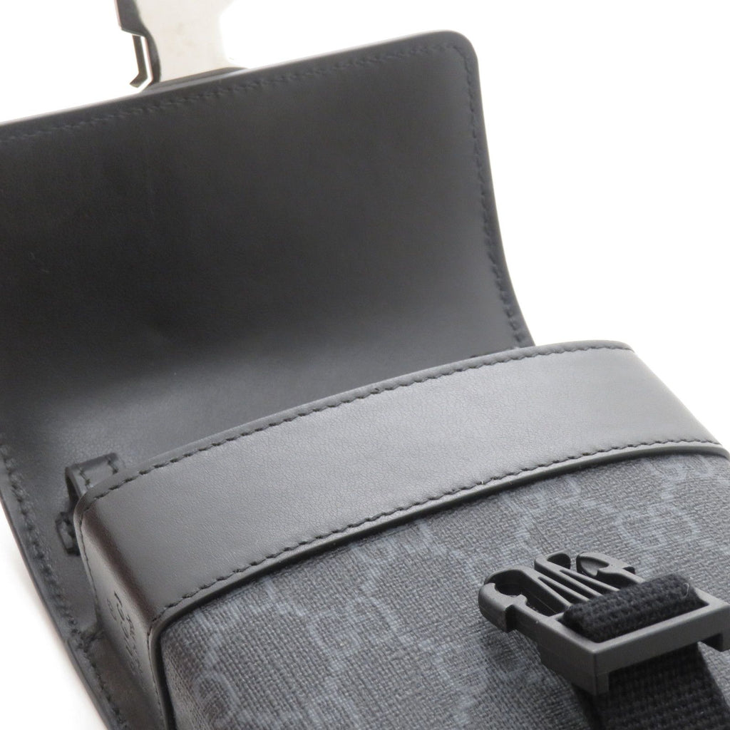 Gucci GG Supreme Shoulder Bag Black Leather — view 6