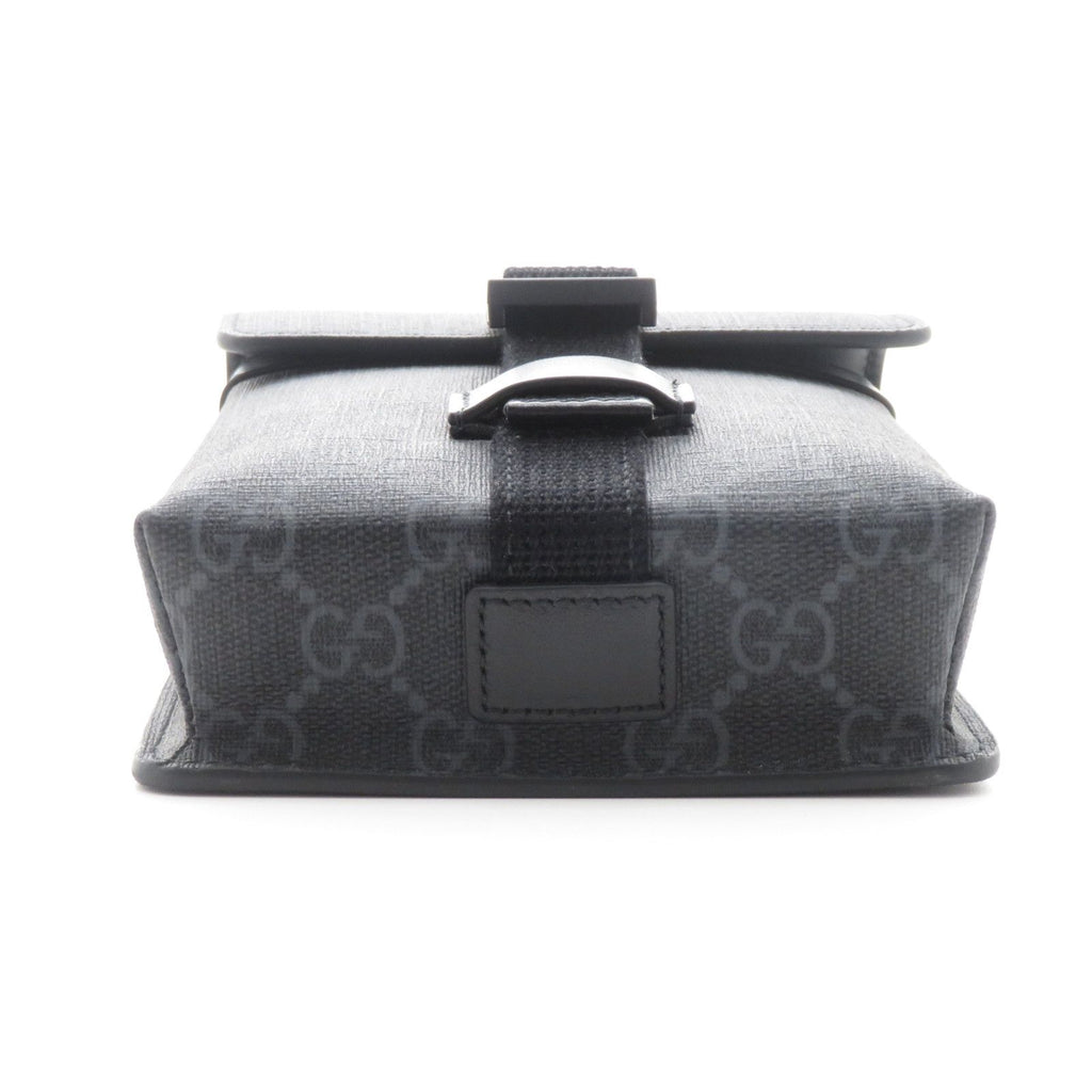 Gucci GG Supreme Shoulder Bag Black Leather — view 3