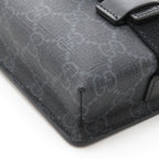 Gucci GG Supreme Shoulder Bag Black Leather — view 5