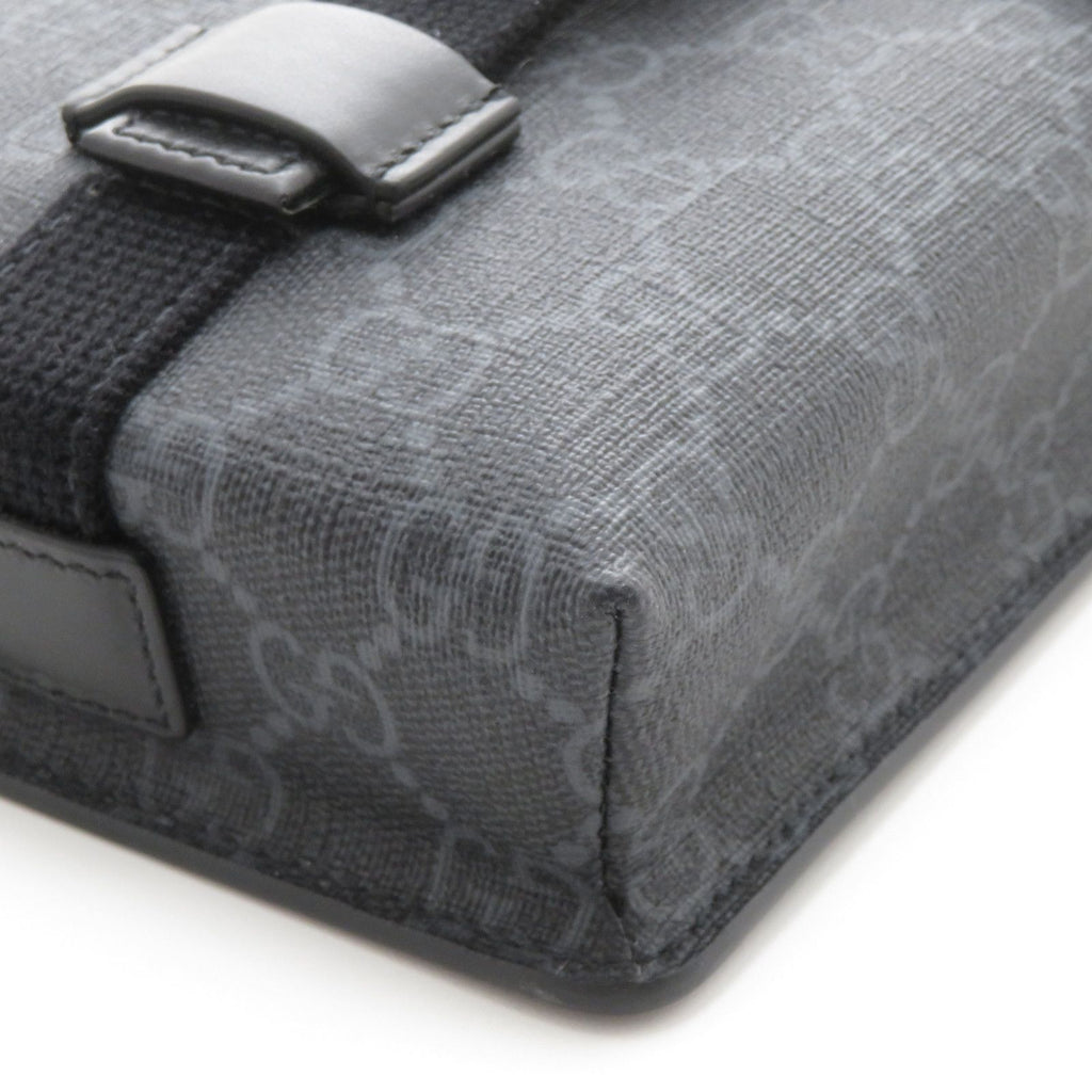 Gucci GG Supreme Shoulder Bag Black Leather — view 4