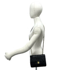 Chanel Quilted CC Logo Lambskin Leather Chain Shoulder Bag Black — view 2