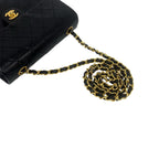 Chanel Quilted CC Logo Lambskin Leather Chain Shoulder Bag Black — view 4