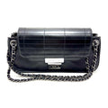 Chanel Choco Bar Chain Shoulder Black Silver Calfskin Bag