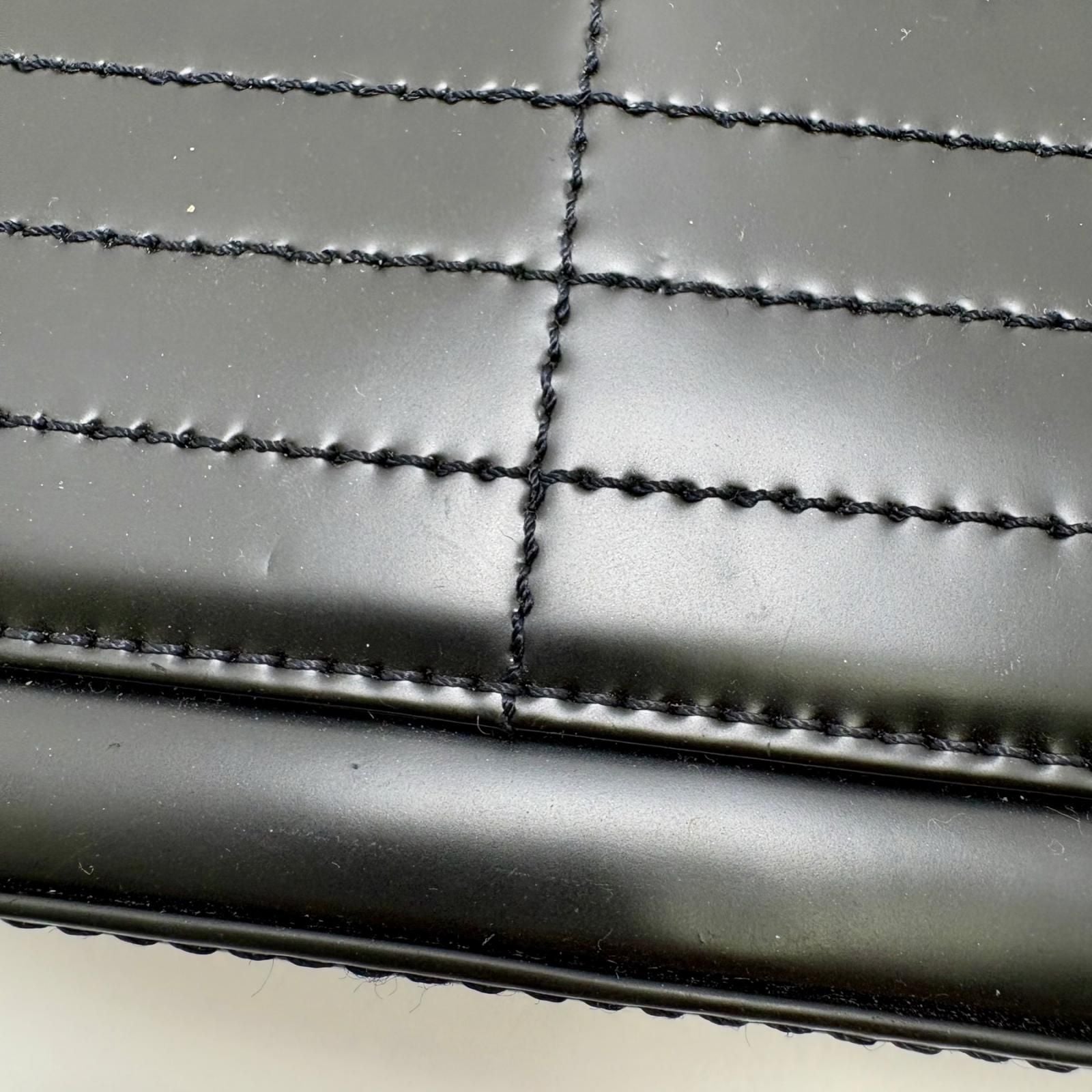 Chanel Choco Bar Chain Shoulder Black Silver Calfskin Bag — view 5