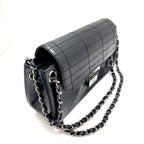 Chanel Choco Bar Chain Shoulder Black Silver Calfskin Bag — view 2