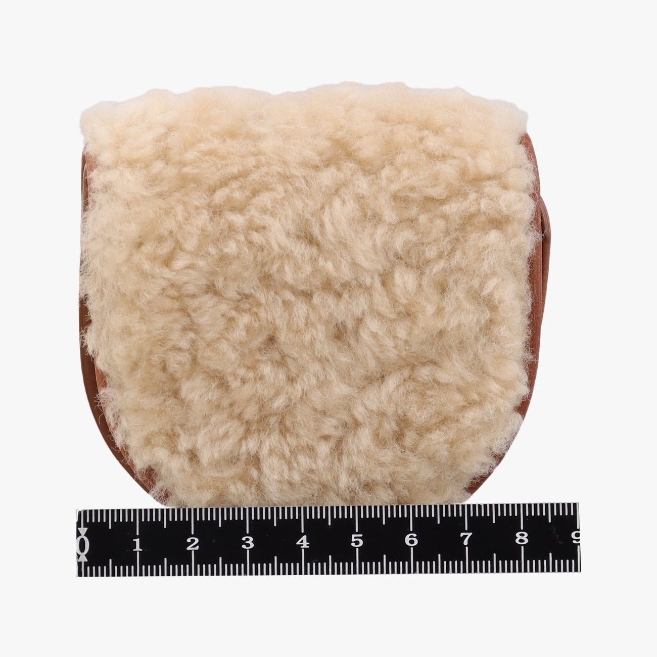 Saint Laurent Le K Baby Satchel Brown Shearling Leather — view 2