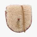Saint Laurent Le K Baby Satchel Brown Shearling Leather