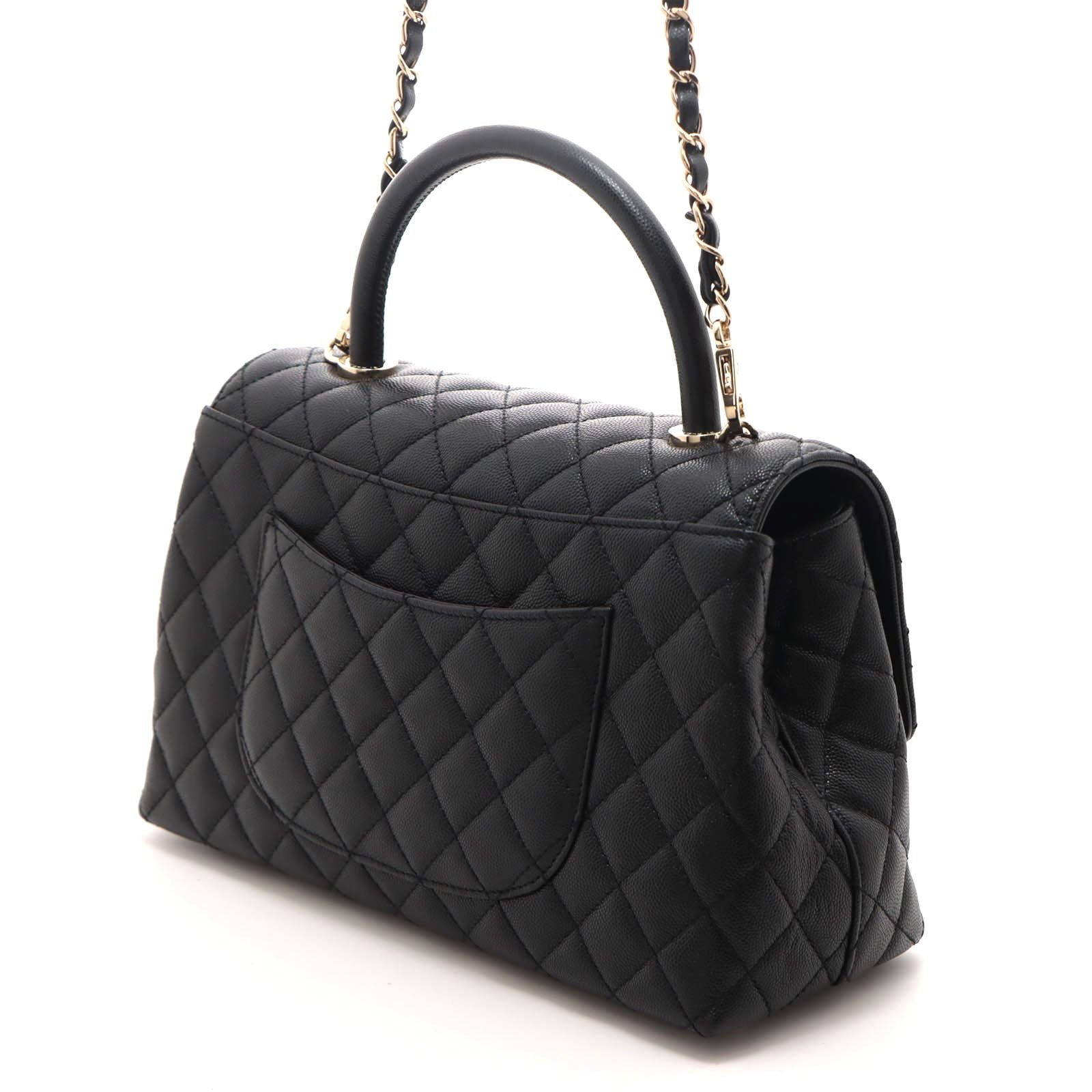 Chanel Coco Handle 29 Black Gold Caviar 2-Way Shoulder Bag — view 5