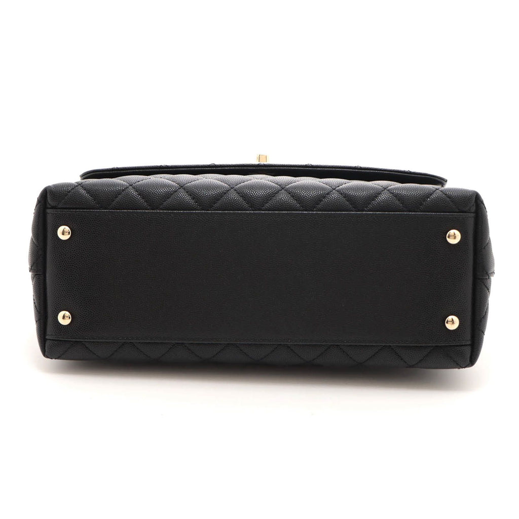Chanel Coco Handle 29 Black Gold Caviar 2-Way Shoulder Bag — view 3
