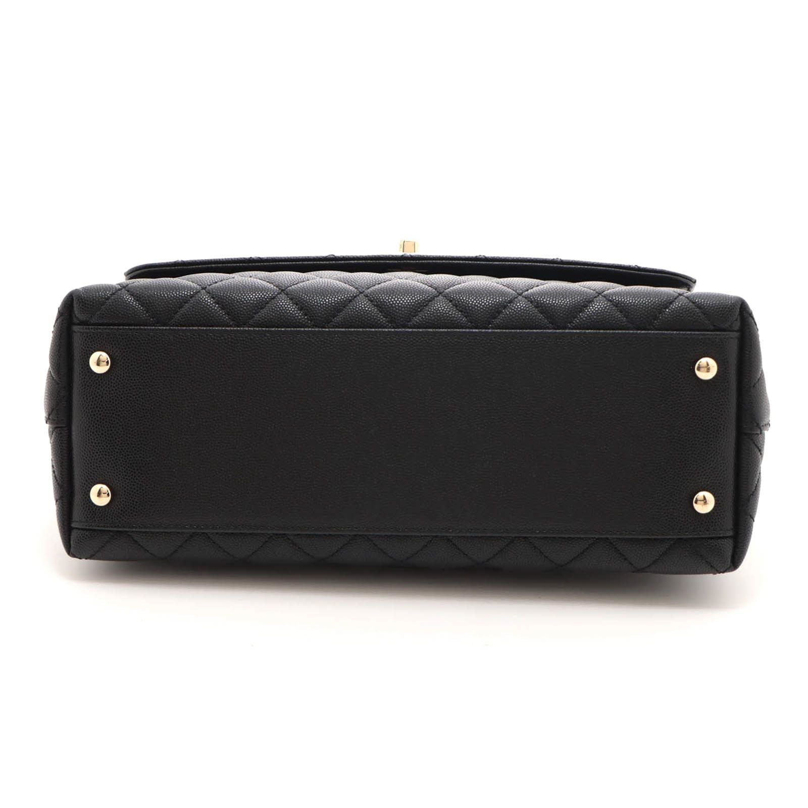 Chanel Coco Handle 29 Black Gold Caviar 2-Way Shoulder Bag — view 3