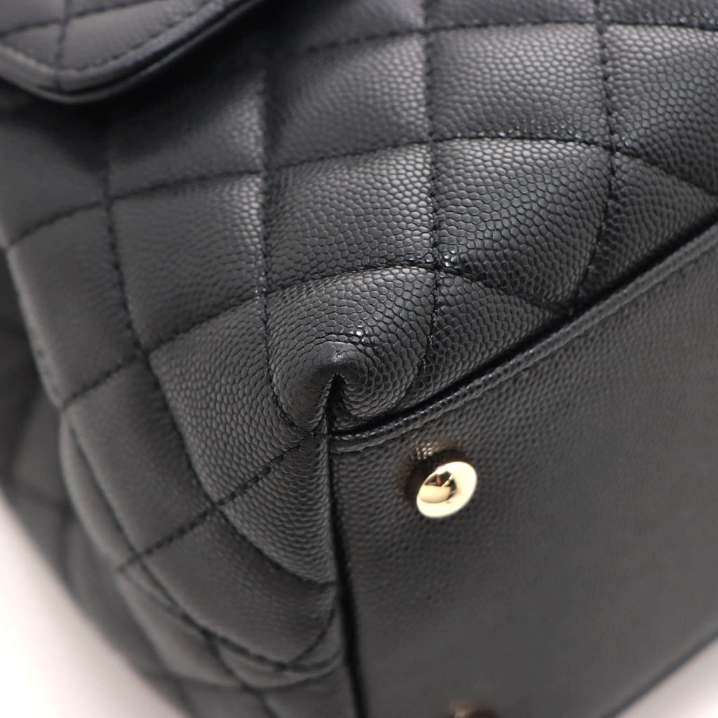 Chanel Coco Handle 29 Black Gold Caviar 2-Way Shoulder Bag — view 8