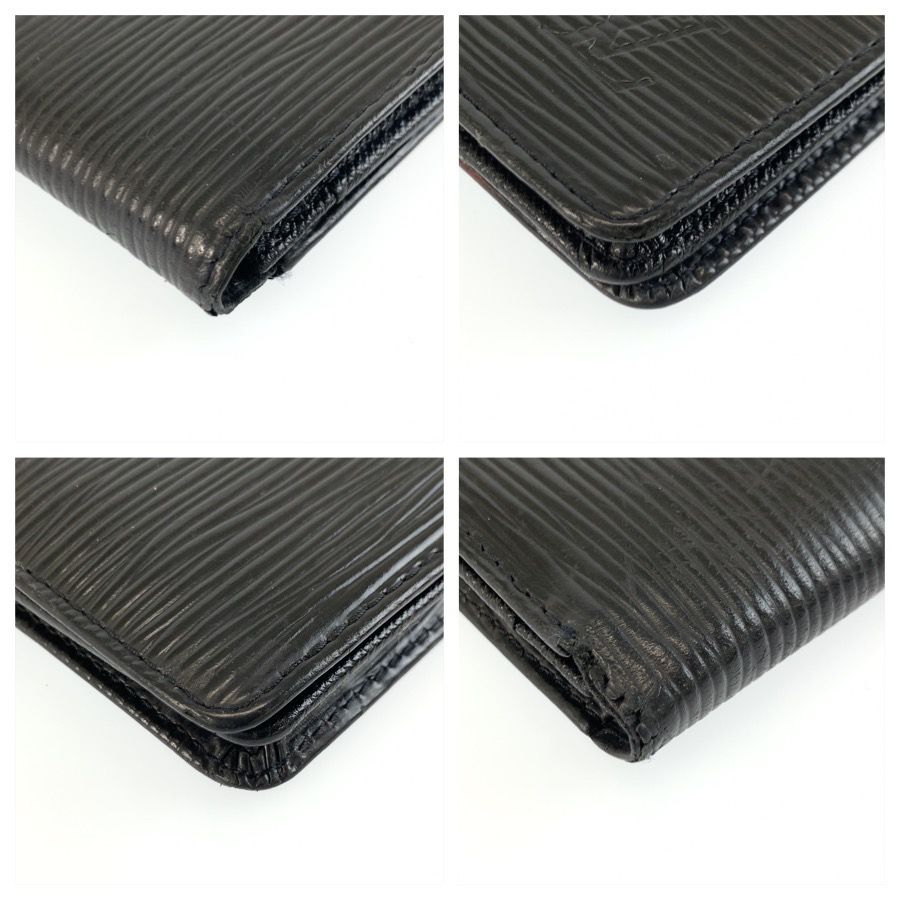 Louis Vuitton Epi Porto Cartes Credit Noir Black Leather Wallet Billfold — view 7