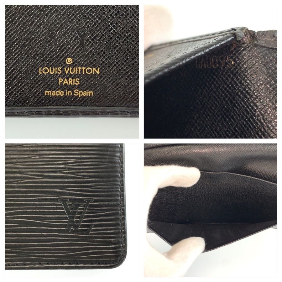 Louis Vuitton Epi Porto Cartes Credit Noir Black Leather Wallet Billfold — view 3