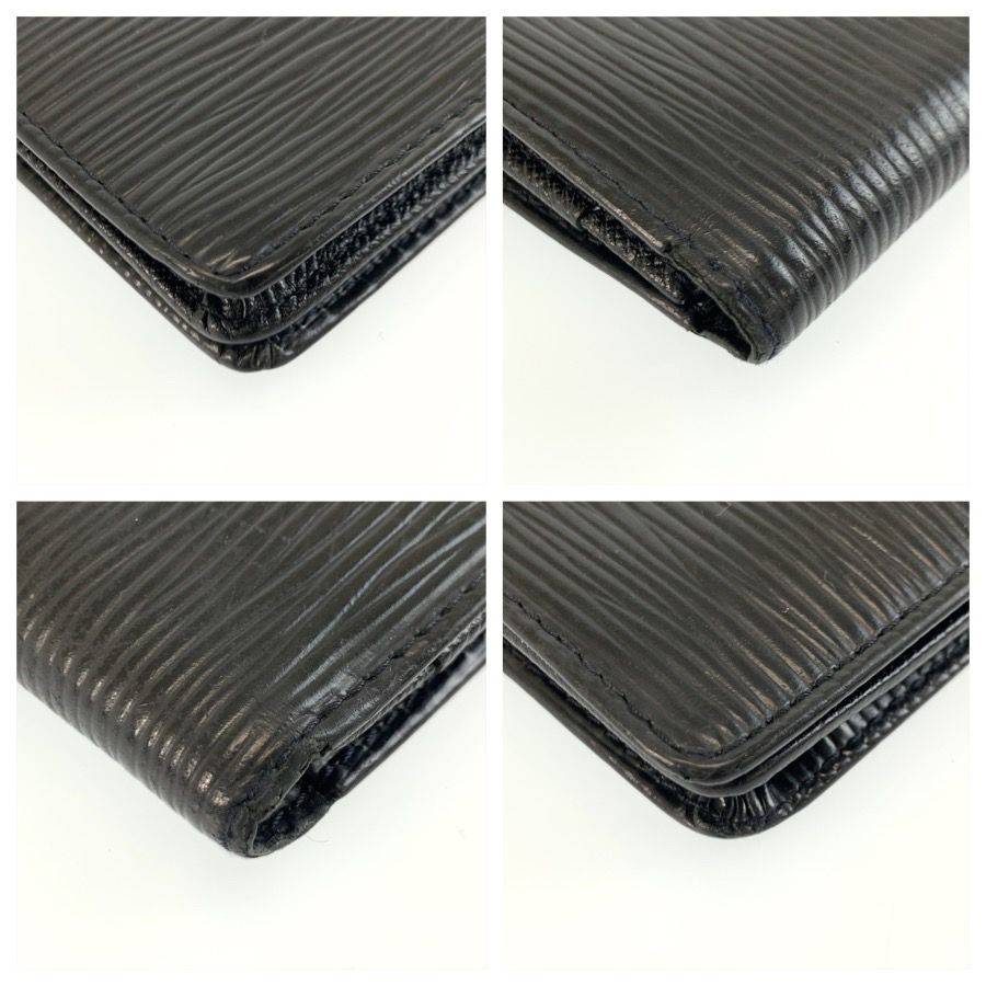 Louis Vuitton Epi Porto Cartes Credit Noir Black Leather Wallet Billfold — view 8