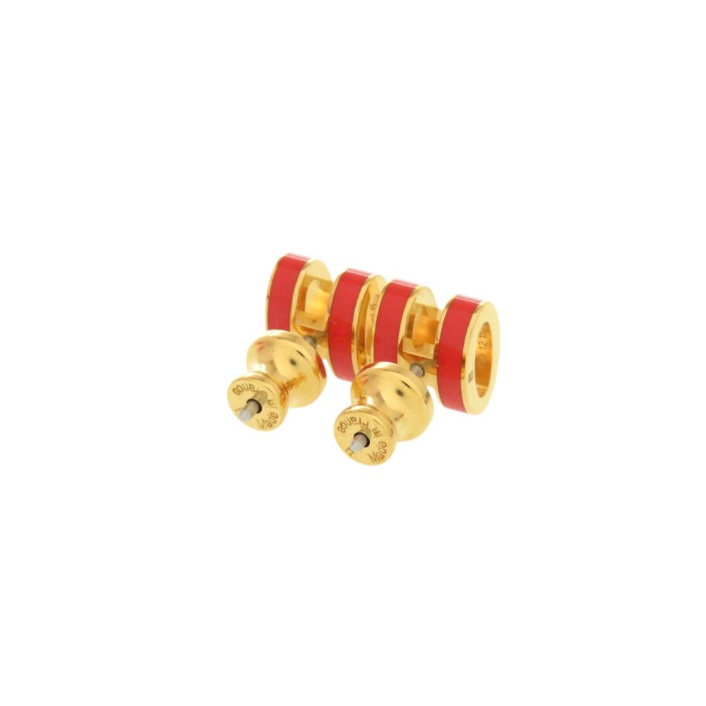 Hermes Pop H Mini Earrings Orange Gold — view 3