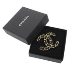 Chanel CC Logo Chain Motif Brooch Leather Black — view 2