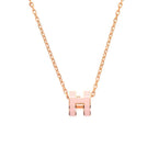 Hermes Pop H Mini Pink Rose Gold Necklace